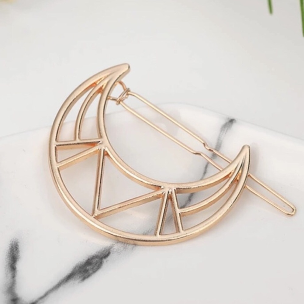Crescent Hair Clip - Gold